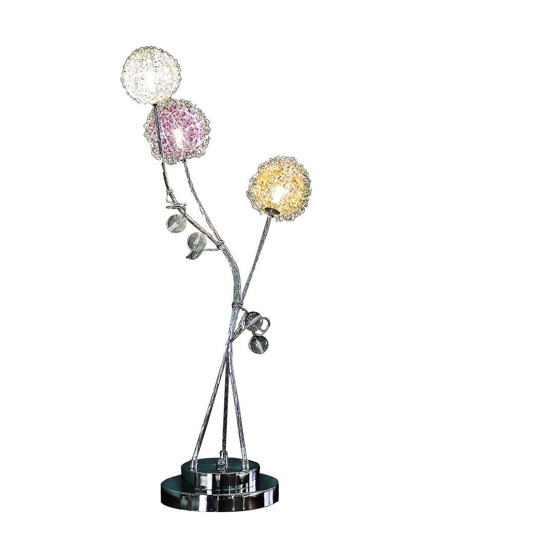 28" In 3 Aluminum Led Zeus Metal Table Lamp Silver Metal