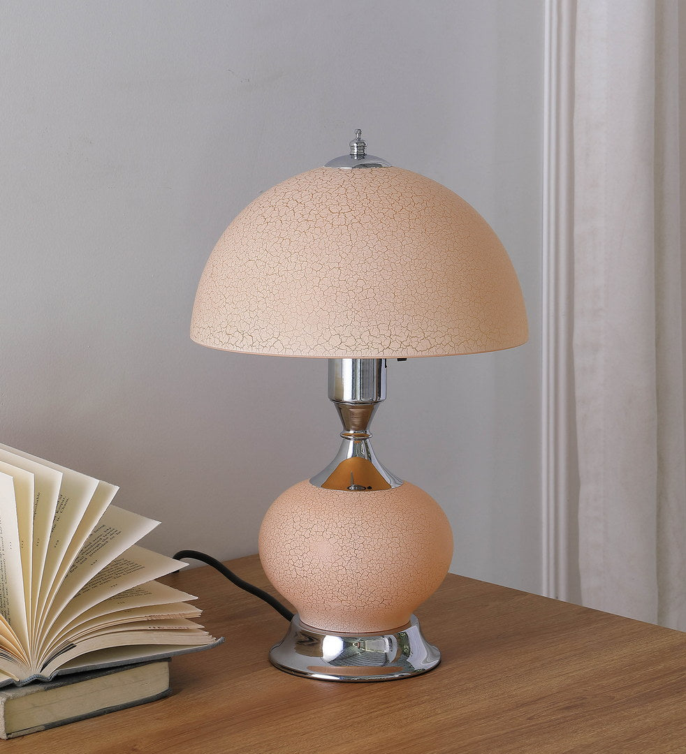 15.75"H Erte Blush Pink Art Deco Glass W Night Light Table Lamp Silver Metal