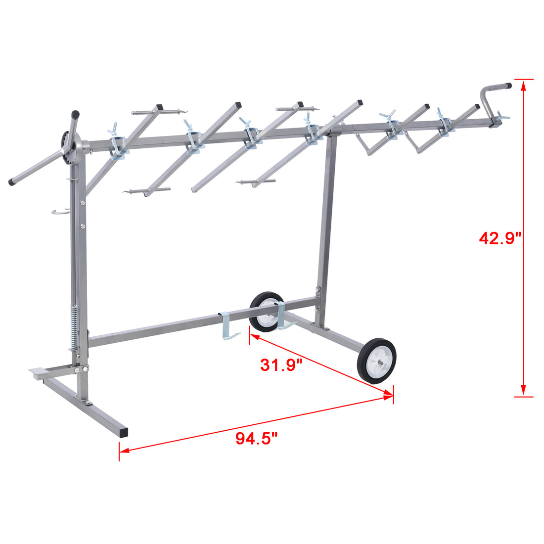 Auto Paint Stand Panel Hood Hanger Spray Rack Paint Rack, 360 Rotating Paint Rack Auto Paint Stand Panel Hood Hanger For Car Bumpers Silver Steel