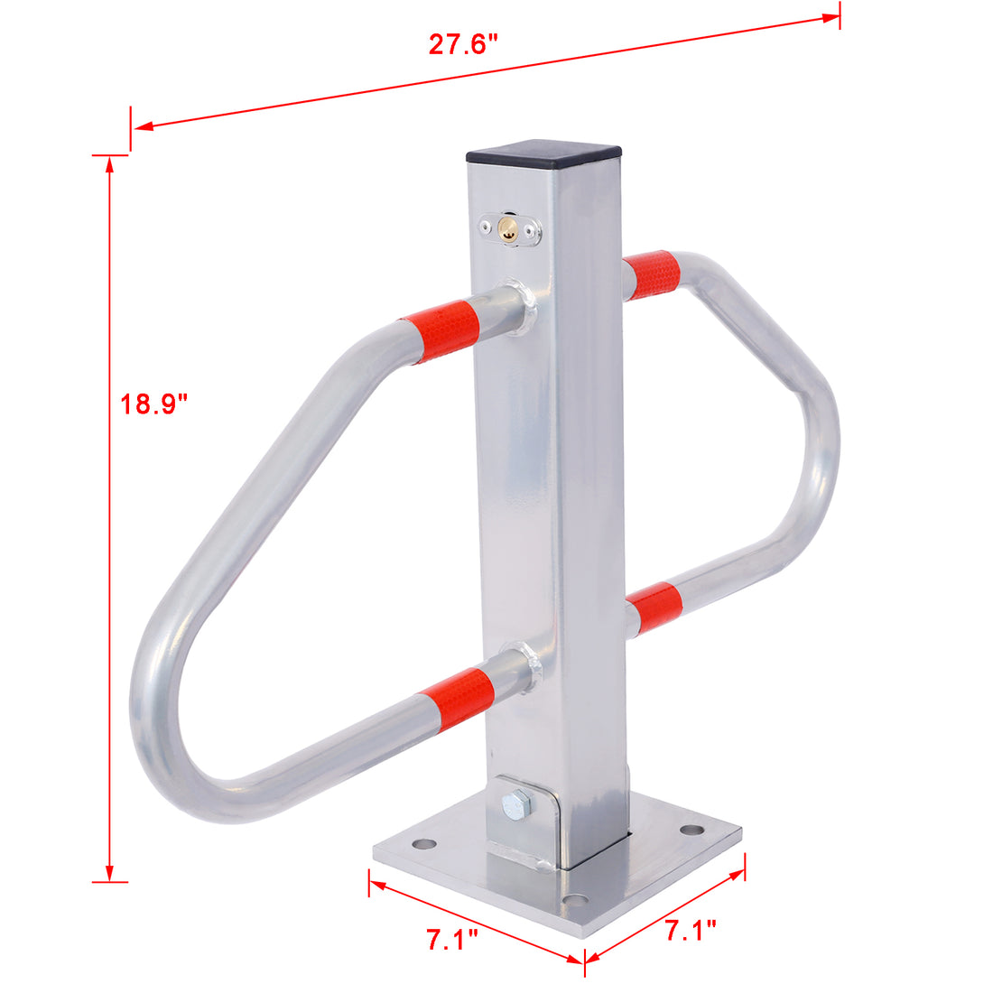 Parking Bollard,Pole Barrier With Lock ,Car Parking Protection Posts,Home Garage Street Decor ,Parking Barrier Gray Silver Grey Steel