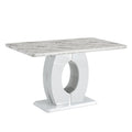 Modern Simple And Luxurious Grey Imitation Marble Grain Dining Table Rectangular Office Table.Computer Table.Game Desk .Desk.For Dining Room, Living Room, Terrace, Kitchen .63''X 37'' X 36'' Bt 1280 Grey Mdf