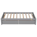 Twin Bed With 2 Drawers, Solid Wood, No Box Spring Needed ,Grey Sku:W504P149041 Twin Grey Pine