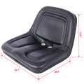 Deluxe Mower Tractor Seat Compatible With John Deere, Kubota, Allis Chalmers, Bobcat, Case Ih, Ford Holland, White, Oliver, Mpl, Moline, Massey Ferguson High Back ,With Slide Black Black Steel