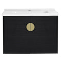 28 Inch Soft Close Doors Bathroom Vanity With Sink, For Small Bathroom, Kd Packing Black Chestnut 2 Bathroom Wall Mounted Modern Plywood