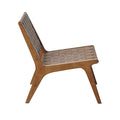 Faux Leather Woven Accent Chair Brown Polyester