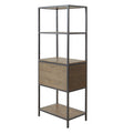 3 Shelf Bookcase With Storage Cabinet Grey Wood