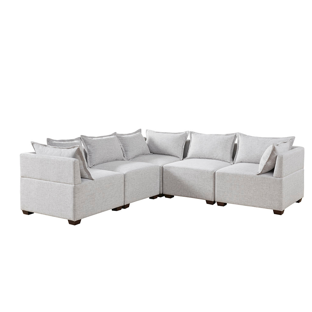 Modular Corner Chair Ivory Polyester
