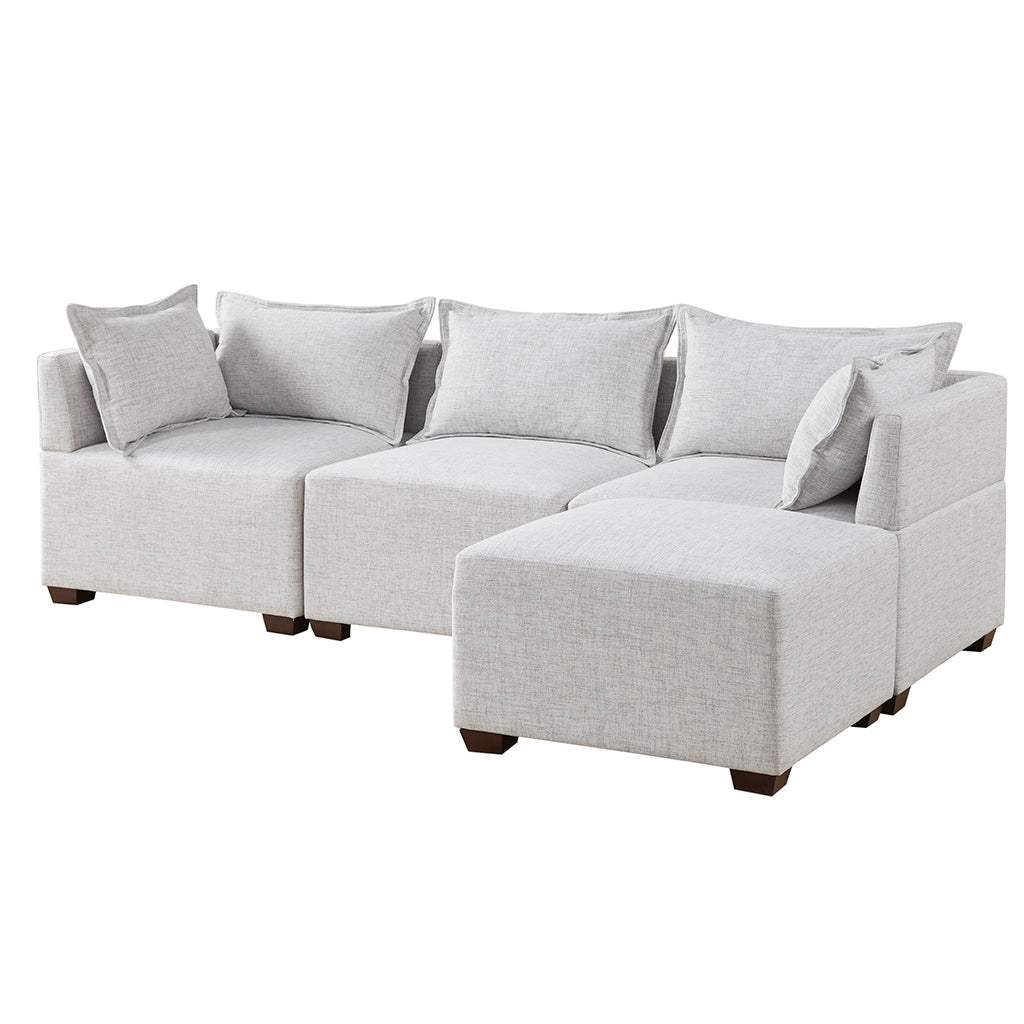 Modular Corner Chair Ivory Polyester