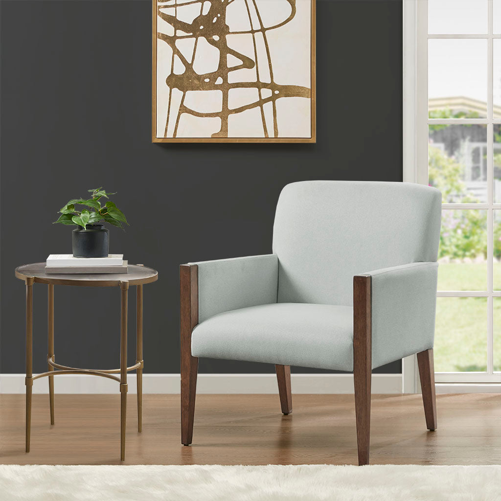 Upholstered Accent Chair Light Green Polyester
