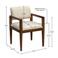 Upholstered Dining Chairs With Arms Set Of 2 Beige Polyester