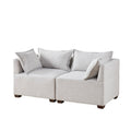 Modular Corner Chair Ivory Polyester