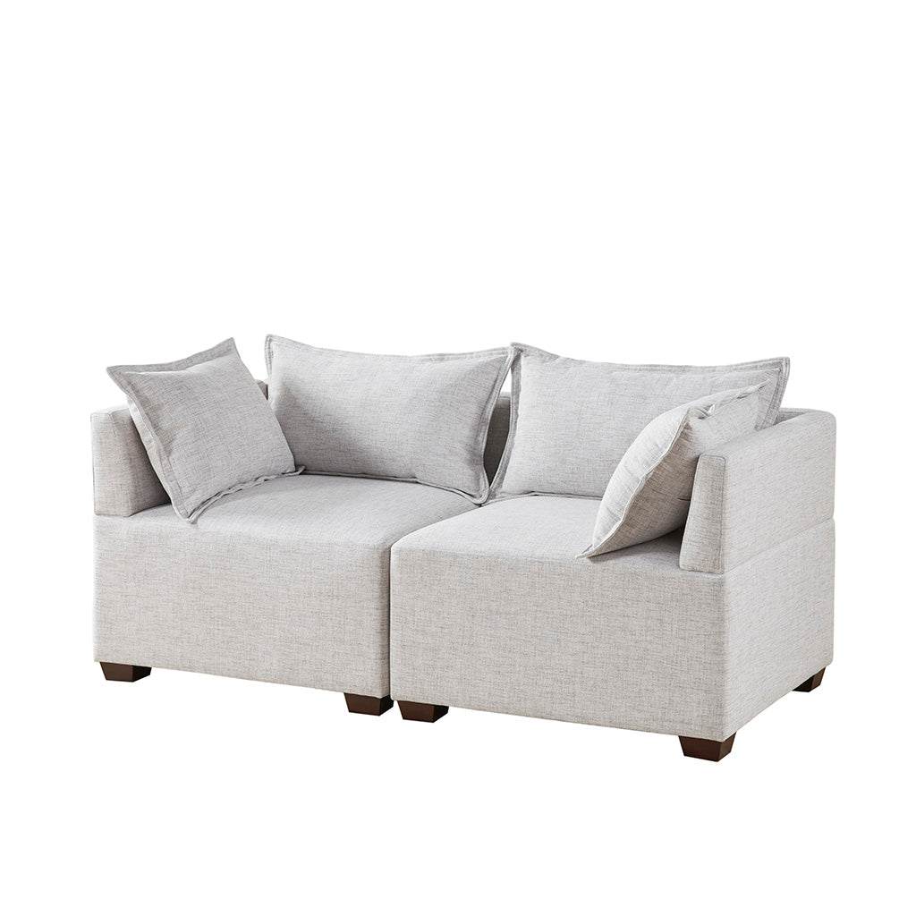 Modular Corner Chair Ivory Polyester
