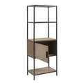 3 Shelf Bookcase With Storage Cabinet Grey Wood