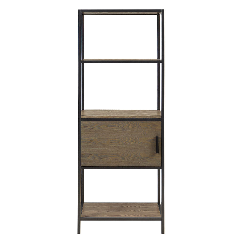 3 Shelf Bookcase With Storage Cabinet Grey Wood
