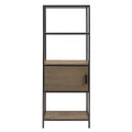 3 Shelf Bookcase With Storage Cabinet Grey Wood