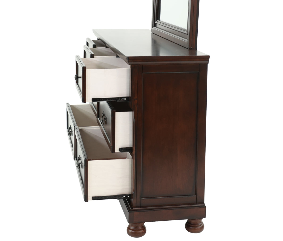 Dresser In Antique Cherry Dark Brown Wood