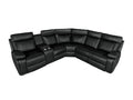 Home Theater Seating Manual Recliner With Cup Holder, Hide Away Storage Pu Reclining Sofa For Living Room, Home Theater, Black Black Foam Pu 5 Seat