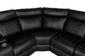 Home Theater Seating Manual Recliner With Cup Holder, Hide Away Storage Pu Reclining Sofa For Living Room, Home Theater, Black Black Foam Pu 5 Seat