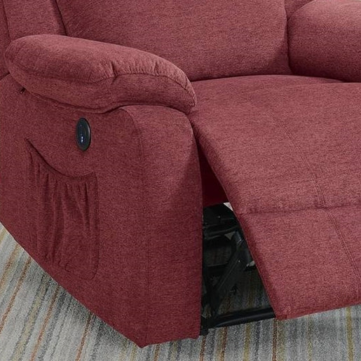 Power Recliner In Paprika Red Red Velvet