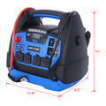 Rechargeable Jump Starter For Gas Diesel Vehicles 1800 Amps With Air Compressor And Ac, 12V Dc, Usb Power Station Black Blue Abs