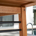 Carlton Honey Wood Patio Wood Dining Table Light Brown Wood Eucalyptus