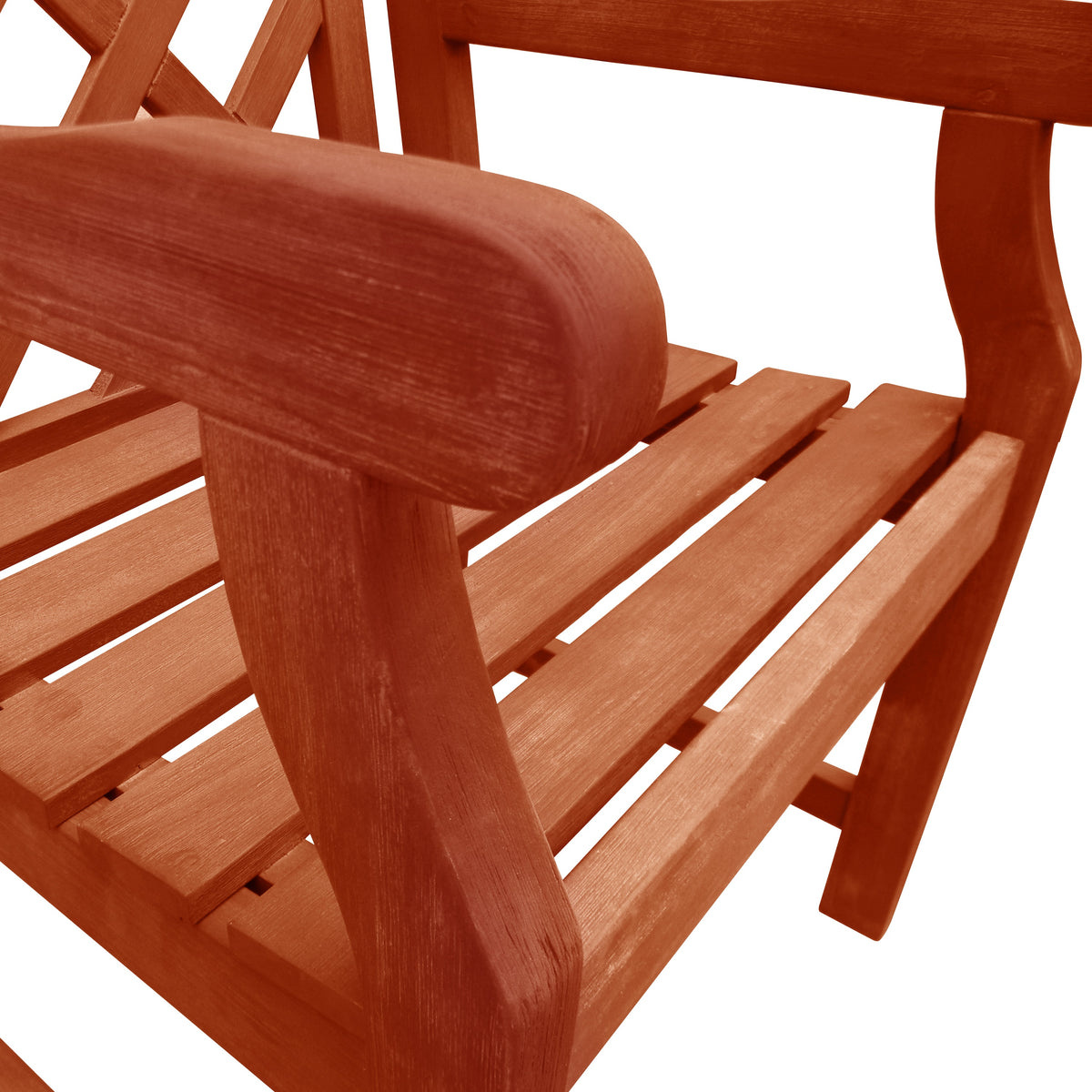 Lidwina Reddish Brown Tropical Wood Patio Armchair Natural Wood Wood Eucalyptus
