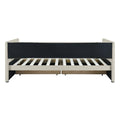 Twin Size Corduroy Daybed With Two Drawers And Wood Slat, Beige Beige Corduroy