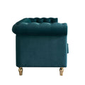 Chesterfield Velvet Sofa 84.65 Inch For Living Room Green Color Green Velvet Wood Primary Living Space Tufted Back Modern Rolled Arms Foam Velvet 3 Seat