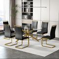 Large Modern Minimalist Rectangular Glass Dining Table With 0.39