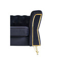 Modern Tufted Velvet Sofa 87.4 Inch For Living Room Black Color Black Velvet Wood Primary Living Space Tufted Back Modern Flared Arms Foam Velvet 2 Seat