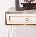 Ardeno Metal Legs Wood Base Console Table White Wood