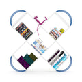 Case X Design Modern 5 Tier Bookcase White Wood