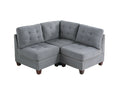 Living Room Furniture Tufted Armless Chair Grey Linen Like Fabric 1Pc Armless Chair Cushion Nail Heads Wooden Legs Grey Primary Living Space Contemporary,Modern Fabric