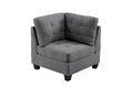 Living Room Furniture Tufted Corner Wedge Grey Linen Like Fabric 1Pc Cushion Nail Heads Wedge Sofa Wooden Legs Grey Primary Living Space Contemporary,Modern Fabric