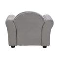 Kids Chair, Kids Upholstered Couch With Ottoman Dark Gray Velvet