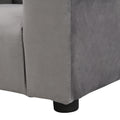 Kids Chair, Kids Upholstered Couch With Ottoman Dark Gray Velvet
