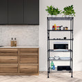 Yssoa Heavy Duty 6 Shelf Shelving With Wheels, With Hanging Hooks, Wire Shelving, Adjustable Storage Units, 17'' D X 11'' W X 63'' H, 6 Tier, Black Black Aluminum