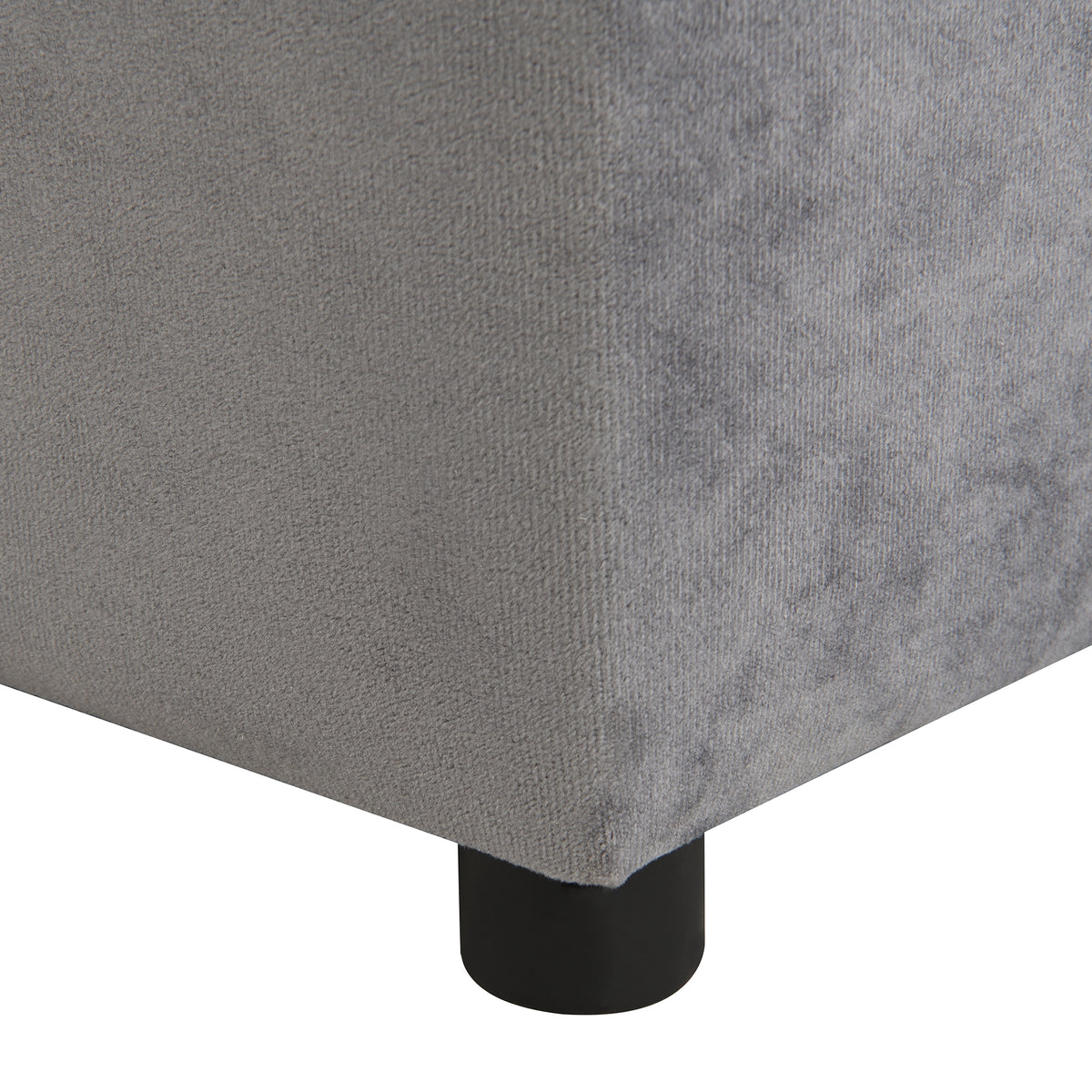 Kids Chair, Kids Upholstered Couch With Ottoman Dark Gray Velvet