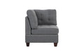 Living Room Furniture Tufted Corner Wedge Grey Linen Like Fabric 1Pc Cushion Nail Heads Wedge Sofa Wooden Legs Grey Primary Living Space Contemporary,Modern Fabric