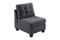 Living Room Furniture Tufted Armless Chair Grey Linen Like Fabric 1Pc Armless Chair Cushion Nail Heads Wooden Legs Grey Primary Living Space Contemporary,Modern Fabric