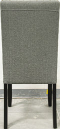 Grey Fabric Modern Set Of 2 Dining Chairs Plush Cushion Side Chairs Nailheads Trim Wooden Chair Kitchen Dining Room Gray Dining Room Foam Contemporary,Modern,Transitional Dining Chairs Rubberwood Solid Wood
