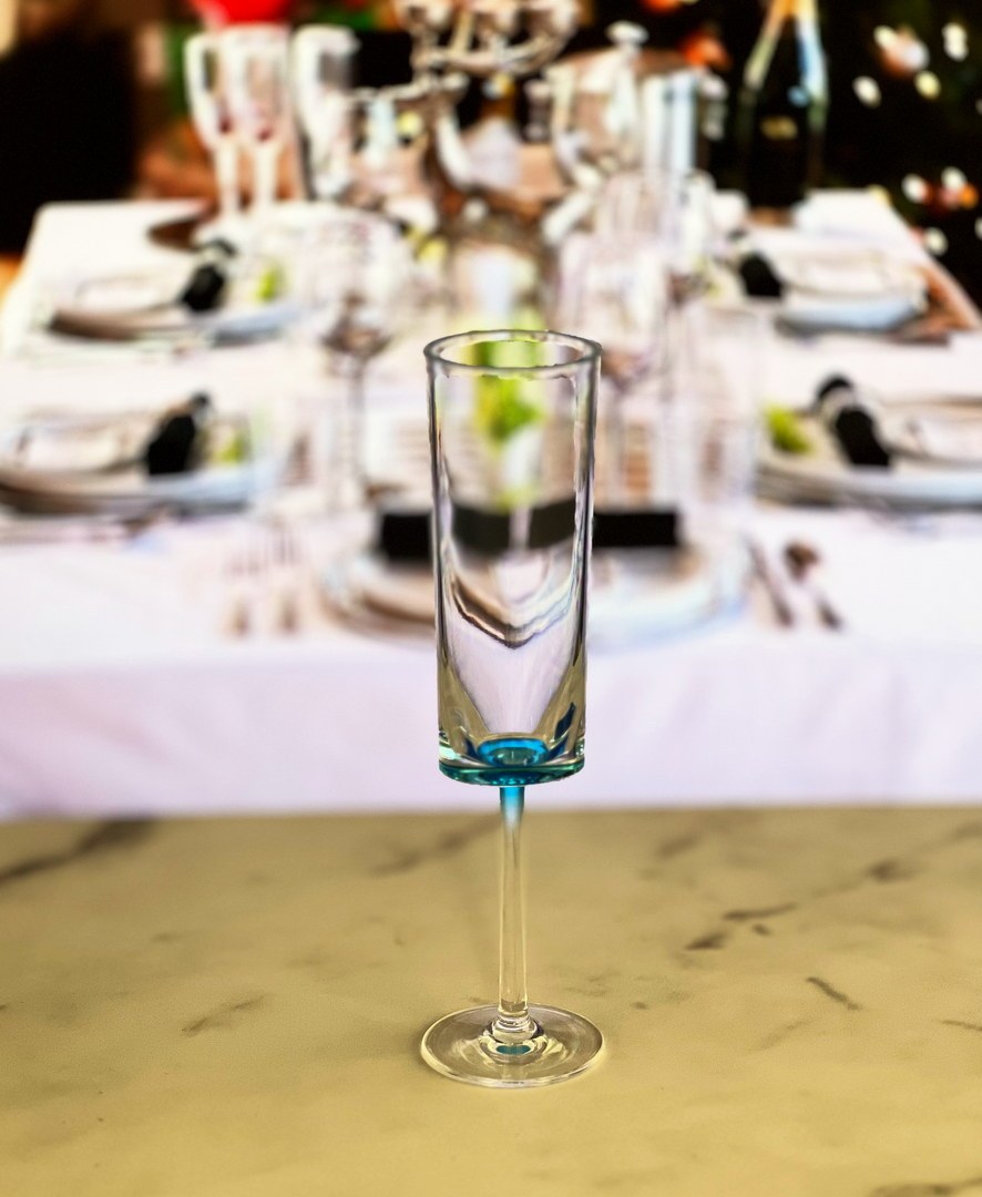 Oval Halo Plastic Champagne Flutes Set Of 4 4Oz , Unbreakable Mimosa Glasses Plastic Champagne Glasses, Acrylic Wedding Champagne Flutes Blue Acrylic
