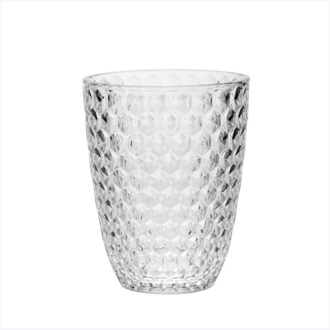 Diamond Cut Acrylic Glasses Drinking Set Of 4 12Oz , Plastic Drinking Glasses, Bpa Free Cocktail Glasses, Drinkware Set, Drinking Water Glasses Clear Acrylic