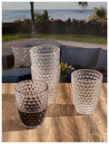 Diamond Cut Acrylic Glasses Drinking Set Of 4 12Oz , Plastic Drinking Glasses, Bpa Free Cocktail Glasses, Drinkware Set, Drinking Water Glasses Clear Acrylic