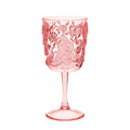 Paisley Plastic Wine Glasses Set Of 4 13Oz , Bpa Free Acrylic Wine Glass Set, Unbreakable Red Wine Glasses, White Wine Glasses Pink Acrylic