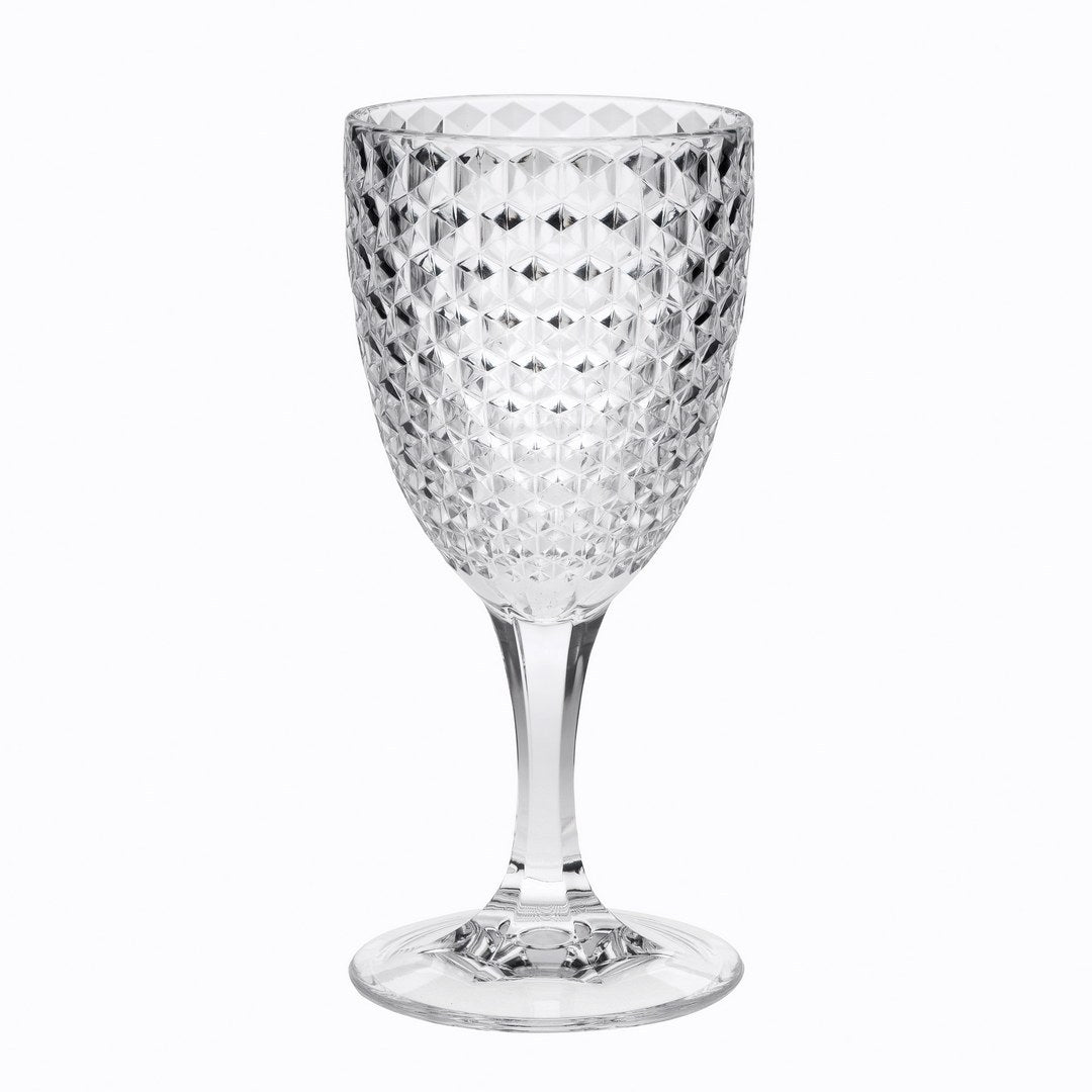 Diamond Cut Plastic Wine Glasses Set Of 4 12Oz , Bpa Free Acrylic Wine Glass Set, Unbreakable Red Wine Glasses, White Wine Glasses Clear Acrylic
