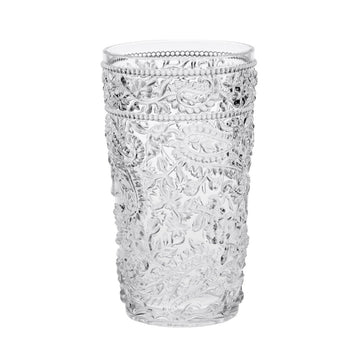 Paisley Acrylic Glasses Drinking Set Of 4 Hi Ball 17Oz , Plastic Drinking Glasses, Bpa Free Cocktail Glasses, Drinkware Set, Drinking Water Glasses Clear Acrylic
