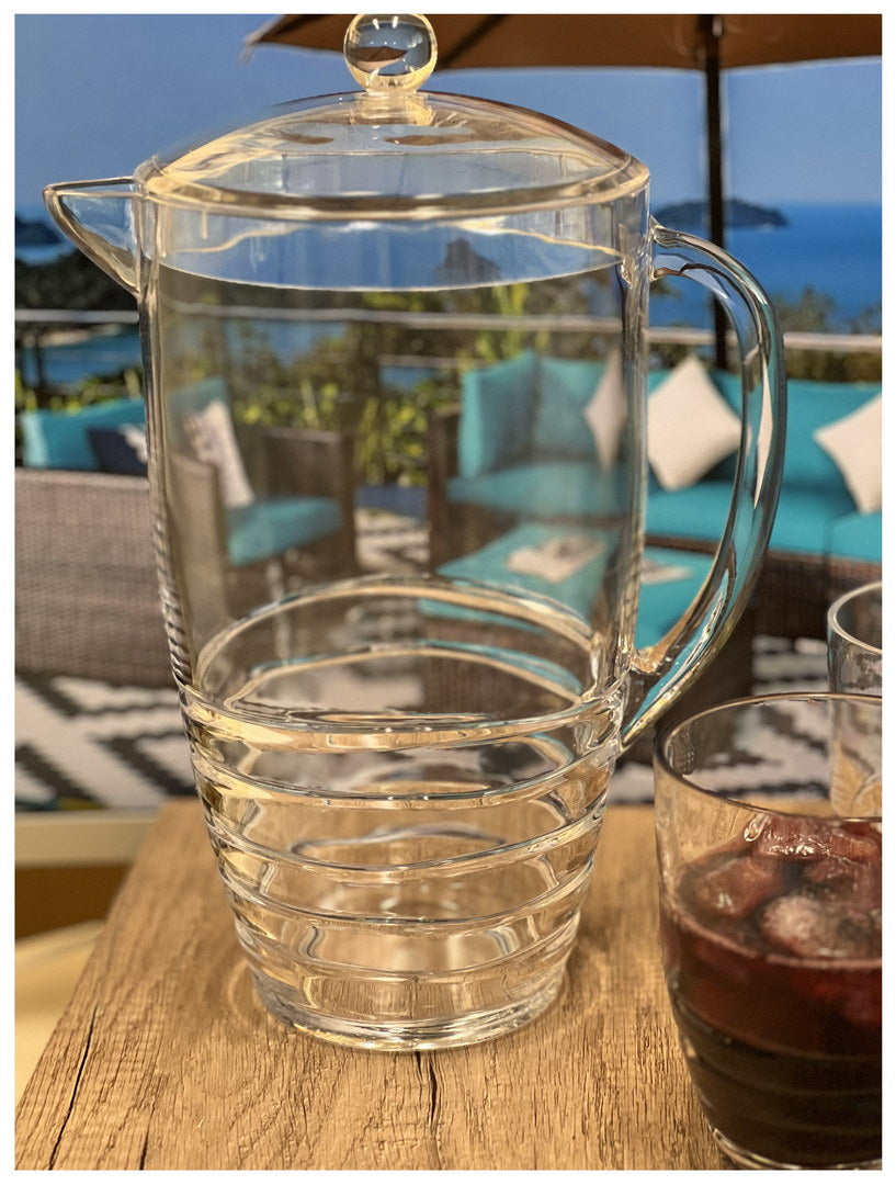 2.5 Quarts Water Pitcher With Lid, Swirl Unbreakable Plastic Pitcher, Drink Pitcher, Juice Pitcher With Spout Bpa Free Clear Acrylic