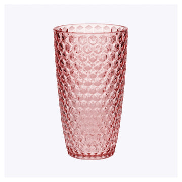 Diamond Cut Acrylic Glasses Drinking Set Of 4 19Oz , Plastic Drinking Glasses, Bpa Free Cocktail Glasses, Drinkware Set, Drinking Water Glasses Pink Acrylic