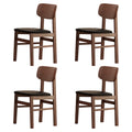 5 Pieces Dining Table Set 1 Dining Table And 4 Chairs Rustic Retro Solid Rubberwood Table And Breakfast Upholstered Stools For Home Kitchen Dining Room Antique Brown Rubber Wood